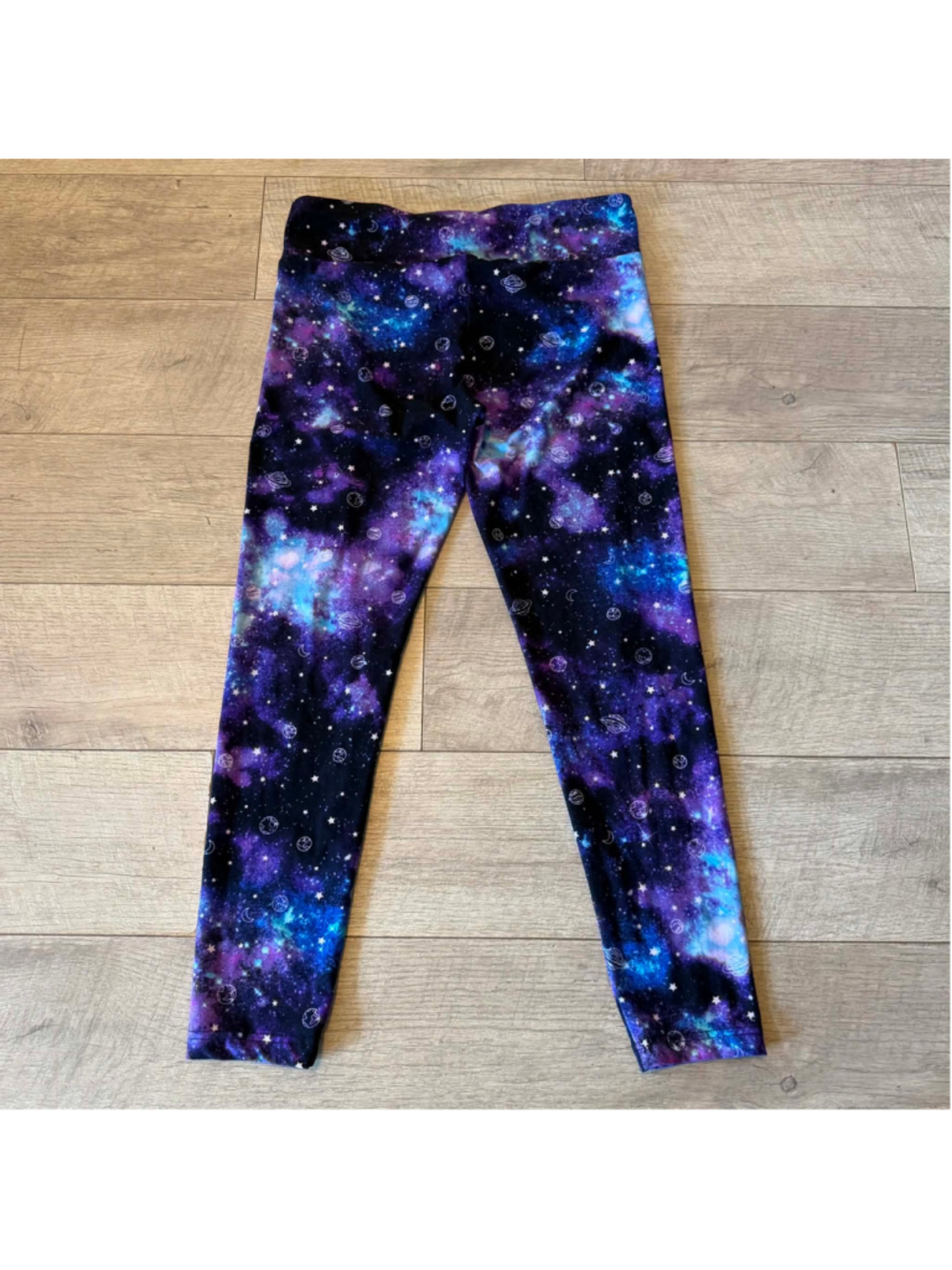 Juniors No Boundaries Galaxy Print Leggings Size L Black Purple